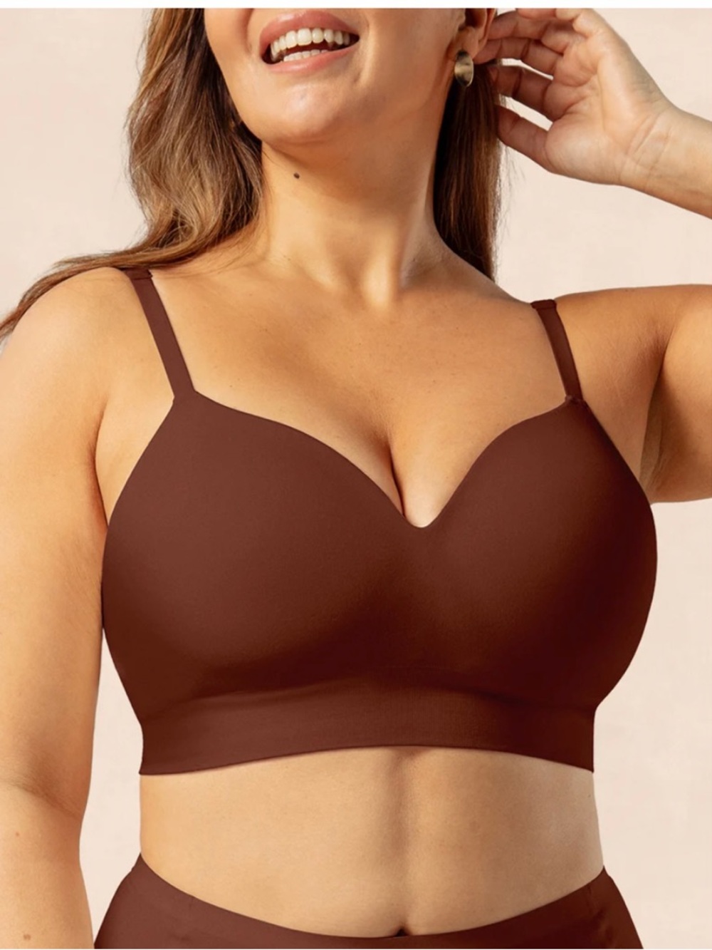 True Kind Wireless Seamless Bralette in Deep Brown. Never worn.